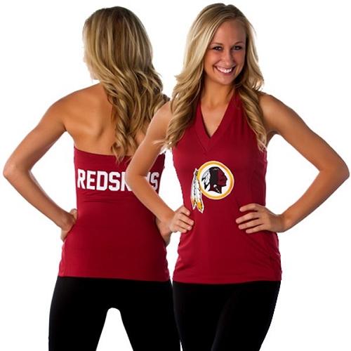 All Sport Couture Washington Redskins Women's Blown Cover Halter Top - Burgundy